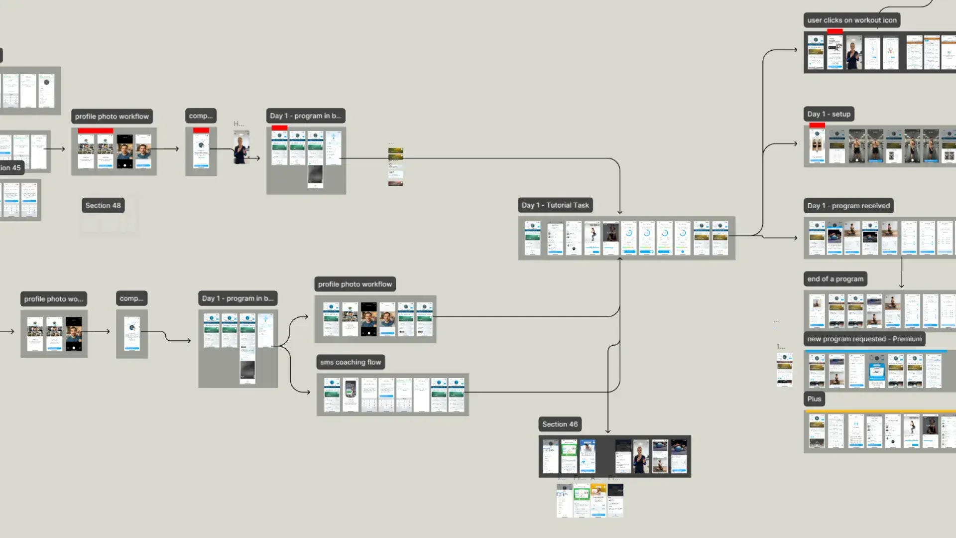 Process drafts showing early concepts